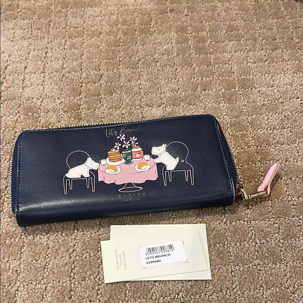 RADLEY LONDON Blue and Pink Wallet with Whimsical Design
